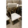 Image 2 : STACK OF 6 PADDED GOLD METAL FRAMED CROSS BACK STACKING EVENT CHAIRS