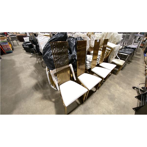 28 PADDED GOLD METAL FRAMED SLAT BACK EVENT CHAIRS *MUST TAKE ALL, MAY NOT HAVE ALL PADDED SEATS*