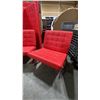 Image 3 : RED METAL FRAMED COMMERCIAL EVENT COUCH, LOVESEAT, & 2 CHAIR SET