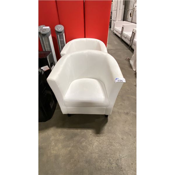 2 WHITE EVENT TUB CHAIRS