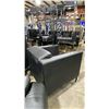 Image 3 : 4 BLACK PADDED ARMCHAIRS