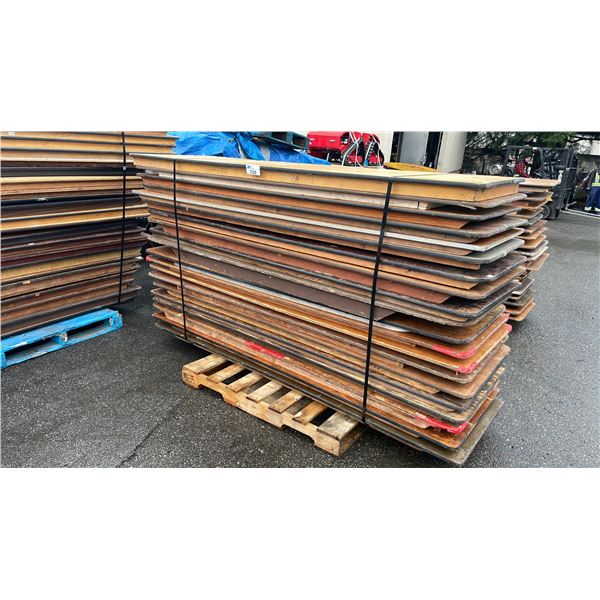 STACK OF 20 ASSORTED WOODEN 8' FOLDING EVENT TABLES