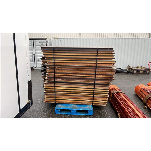 STACK OF 25 ASSORTED WOODEN 6' FOLDING EVENT TABLES