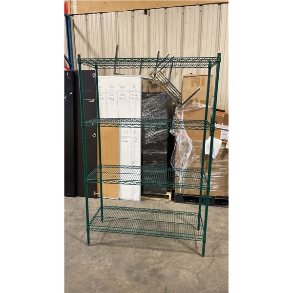 4 TIER 48"W X 18"D X 74"H GREEN COATED METRO STYLE RACKING SYSTEM