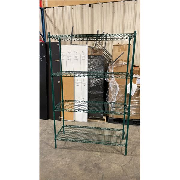 4 TIER 48"W X 18"D X 74"H GREEN COATED METRO STYLE RACKING SYSTEM