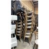 Image 2 : STACK OF 8 DARK WOOD CROSS BACK COMMERCIAL STACKING EVENT CHAIRS WITH CUSHIONS