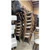 Image 2 : STACK OF 8 DARK WOOD CROSS BACK COMMERCIAL STACKING EVENT CHAIRS WITH CUSHIONS