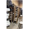 Image 2 : STACK OF 8 DARK WOOD CROSS BACK COMMERCIAL STACKING EVENT CHAIRS WITH CUSHIONS