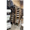Image 2 : STACK OF 8 DARK WOOD CROSS BACK COMMERCIAL STACKING EVENT CHAIRS WITH CUSHIONS
