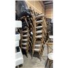 Image 2 : STACK OF 8 DARK WOOD CROSS BACK COMMERCIAL STACKING EVENT CHAIRS WITH CUSHIONS