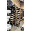 Image 2 : STACK OF 8 DARK WOOD CROSS BACK COMMERCIAL STACKING EVENT CHAIRS WITH CUSHIONS