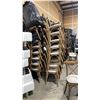 Image 2 : STACK OF 8 DARK WOOD CROSS BACK COMMERCIAL STACKING EVENT CHAIRS WITH CUSHIONS