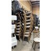 Image 2 : STACK OF 8 DARK WOOD CROSS BACK COMMERCIAL STACKING EVENT CHAIRS WITH CUSHIONS