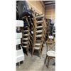 Image 2 : STACK OF 8 DARK WOOD CROSS BACK COMMERCIAL STACKING EVENT CHAIRS WITH CUSHIONS