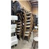 Image 2 : STACK OF 8 DARK WOOD CROSS BACK COMMERCIAL STACKING EVENT CHAIRS WITH CUSHIONS