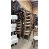 Image 2 : STACK OF 8 DARK WOOD CROSS BACK COMMERCIAL STACKING EVENT CHAIRS WITH CUSHIONS