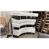 Image 1 : 10 WHITE VINYL 60" CURVED COMMERCIAL PADDED EVENT BENCHES *MUST TAKE ALL 10*