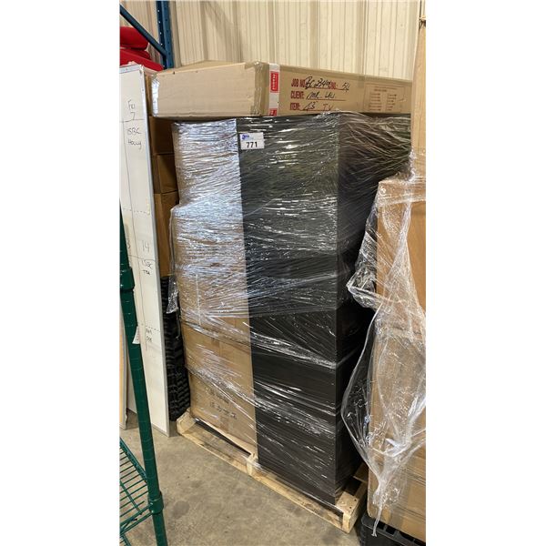 PALLET OF ASSORTED EVENT FURNITURE PARTS & MISCELLANEOUS ITEMS
