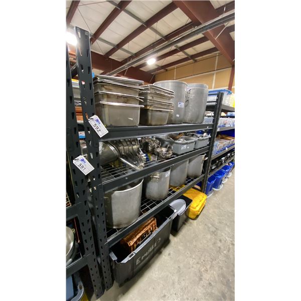 1 BAY OF BLACK ADJUSTABLE MESH DECK SHELVING 2- 78" UPRIGHTS, 6- 72" SIDE RAILS