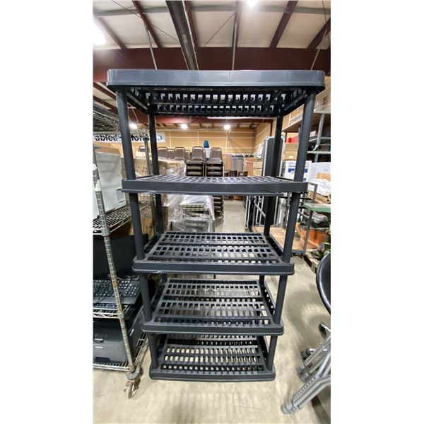 5 TIER PLASTIC STORAGE SHELF 35"W X 17"D X 72"H