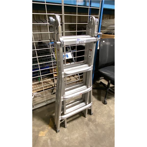 MASTERCRAFT ALUMINUM 17' EXTENSION LADDER & 2 METAL FOLDING STEP STOOLS