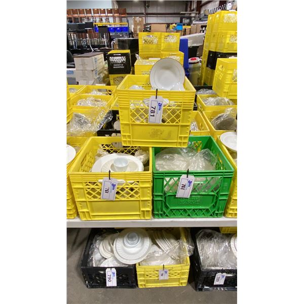 5 CRATES OF ASSORTED COMMERCIAL RESTAURANT DISHWARE