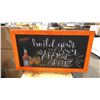 Image 2 : MOBILE WOODEN BUTCHER BLOCK CUTTING STATION, DISPLAY SIGN, PLANT POT, & FAN