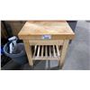 Image 3 : MOBILE WOODEN BUTCHER BLOCK CUTTING STATION, DISPLAY SIGN, PLANT POT, & FAN