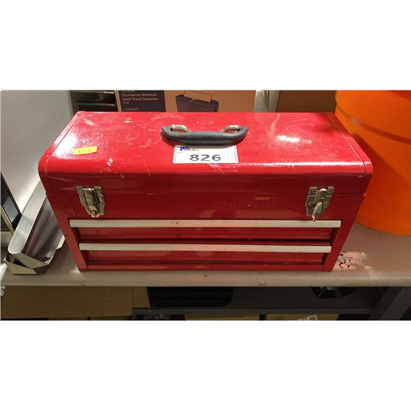CRAFTSMAN RED 2 DRAWER PORTABLE TOOL BOX WITH TOOL CONTENTS