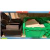Image 2 : SHELF OF ASSORTED BINS OF GIG BOXES, TAKE-OUT CONTAINERS & RISERS *BINS INCLUDED*