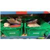 Image 4 : SHELF OF ASSORTED BINS OF GIG BOXES, TAKE-OUT CONTAINERS & RISERS *BINS INCLUDED*