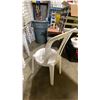 Image 3 : STACK OF 25 WHITE PLASTIC OUTDOOR SLAT BACK EVENT STACKING CHAIRS
