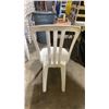 Image 3 : STACK OF 25 WHITE PLASTIC OUTDOOR SLAT BACK EVENT STACKING CHAIRS