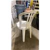 Image 3 : STACK OF 25 WHITE PLASTIC OUTDOOR SLAT BACK EVENT STACKING CHAIRS