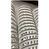 Image 4 : STACK OF 25 WHITE PLASTIC OUTDOOR SLAT BACK EVENT STACKING CHAIRS