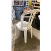 Image 3 : STACK OF 25 WHITE PLASTIC OUTDOOR SLAT BACK EVENT STACKING CHAIRS