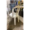 Image 3 : STACK OF 25 WHITE PLASTIC OUTDOOR SLAT BACK EVENT STACKING CHAIRS