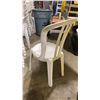 Image 3 : STACK OF 25 WHITE PLASTIC OUTDOOR SLAT BACK EVENT STACKING CHAIRS