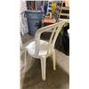 Image 3 : STACK OF 25 WHITE PLASTIC OUTDOOR SLAT BACK EVENT STACKING CHAIRS