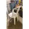 Image 3 : STACK OF 25 WHITE PLASTIC OUTDOOR SLAT BACK EVENT STACKING CHAIRS