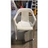 Image 2 : STACK OF 25 WHITE PLASTIC RUBBERMAID OUTDOOR SOLID BACK EVENT STACKING CHAIRS