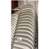 Image 4 : STACK OF 25 WHITE PLASTIC RUBBERMAID OUTDOOR SOLID BACK EVENT STACKING CHAIRS