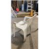 Image 3 : STACK OF 25 WHITE PLASTIC RUBBERMAID OUTDOOR SOLID BACK EVENT STACKING CHAIRS