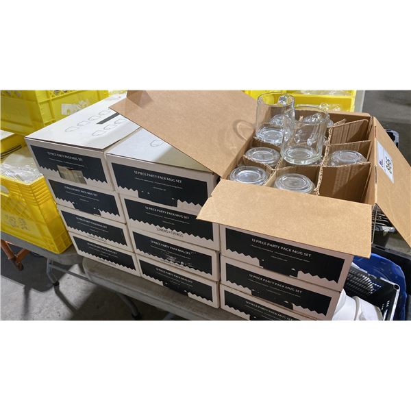 12 BOXES OF 1 DOZEN GLASS HOT LIQUID PARTY MUGS *MUST TAKE ALL*