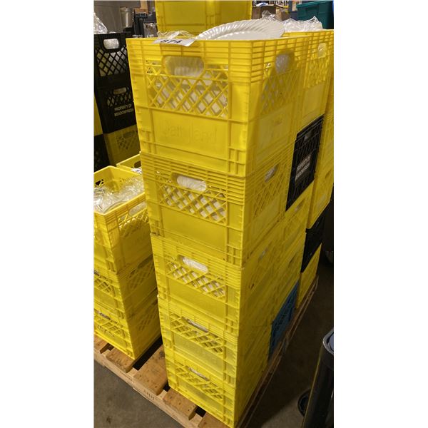 5 CRATES OF ASSORTED COMMERCIAL RESTAURANT DINNER PLATES & DISHWARE *CRATES INCLUDED*