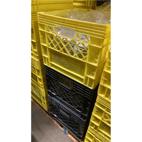 3 CRATES OF ASSORTED COMMERCIAL RESTAURANT SAUCERS & DISHWARE *CRATES INCLUDED*