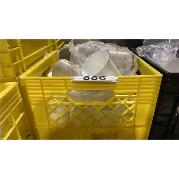 5 CRATES OF ASSORTED COMMERCIAL RESTAURANT COFFEE MUGS & DISHWARE *CRATES INCLUDED*