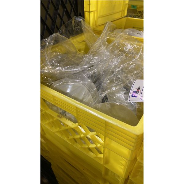 4 CRATES OF ASSORTED COMMERCIAL RESTAURANT SAUCERS & DISHWARE *CRATES INCLUDED*