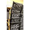 Image 3 : STACK OF 8 WHITE WOOD BAMBOO LOOK COMMERCIAL STACKING EVENT CHAIRS WITH CUSHIONS