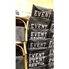 Image 3 : STACK OF 8 WHITE WOOD BAMBOO LOOK COMMERCIAL STACKING EVENT CHAIRS WITH CUSHIONS